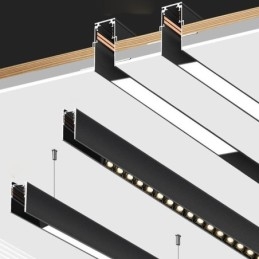 Forsænket skinnebelysningsskinner Magnetisk aluminiumsskinneoverfladeprofil Ultratynd skinnelysstribe 100 cm