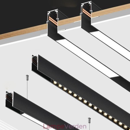 Forsænket skinnebelysningsskinner Magnetisk aluminiumsskinneoverfladeprofil Ultratynd skinnelysstribe 100 cm Forsænket skinnebelysningsskinner Magnetisk aluminiumsskinneoverfladeprofil Ultratynd skinnelysstribe 100 cm