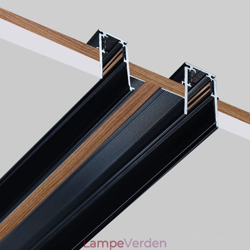 Forsænket skinnebelysningsskinner Magnetisk aluminiumsskinneoverfladeprofil Ultratynd skinnelysstribe 100 cm