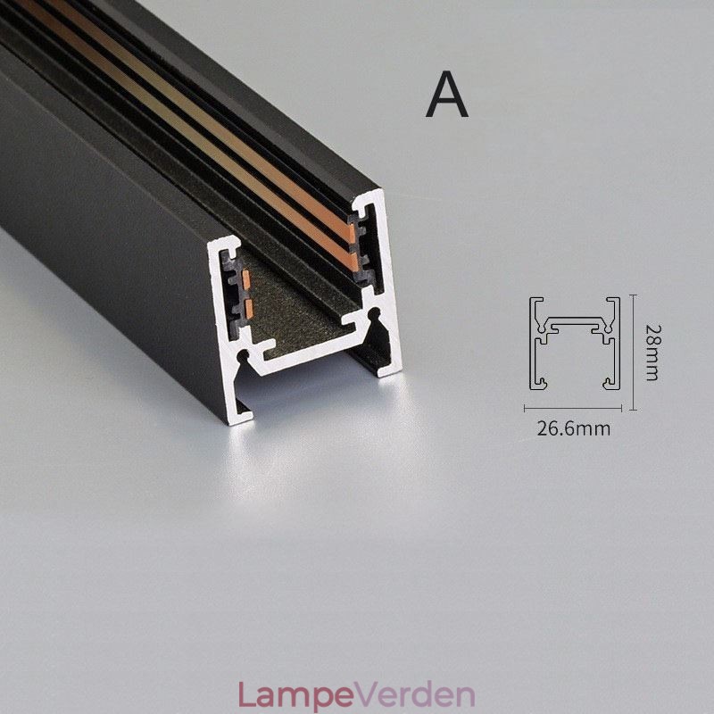Forsænket skinnebelysningsskinner Magnetisk aluminiumsskinneoverfladeprofil Ultratynd skinnelysstribe 100 cm