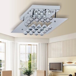 Moderne moderne krystal galvaniseret metal Flush Mount