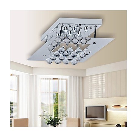 Moderne moderne krystal galvaniseret metal Flush Mount Moderne moderne krystal galvaniseret metal Flush Mount