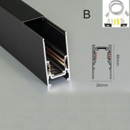 Forsænket skinnebelysningsskinner Magnetisk aluminiumsskinneoverfladeprofil Ultratynd skinnelysstribe 100 cm
