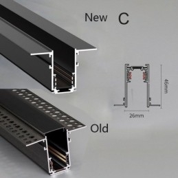Forsænket skinnebelysningsskinner Magnetisk aluminiumsskinneoverfladeprofil Ultratynd skinnelysstribe 100 cm