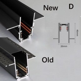 Forsænket skinnebelysningsskinner Magnetisk aluminiumsskinneoverfladeprofil Ultratynd skinnelysstribe 100 cm