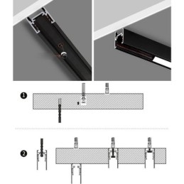 Forsænket skinnebelysningsskinner Magnetisk aluminiumsskinneoverfladeprofil Ultratynd skinnelysstribe 100 cm