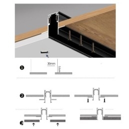 Forsænket skinnebelysningsskinner Magnetisk aluminiumsskinneoverfladeprofil Ultratynd skinnelysstribe 100 cm