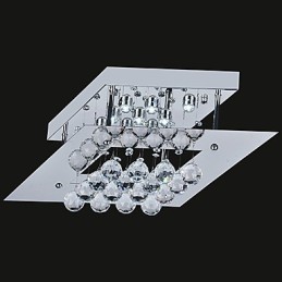 Moderne moderne krystal galvaniseret metal Flush Mount