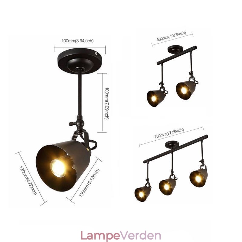 Rustik Iron Spotlight Countryside Vintage Loftslampe