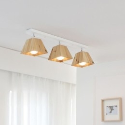 Nordic Wooden Spotlight Fire Prism Roterbar Loftsspot