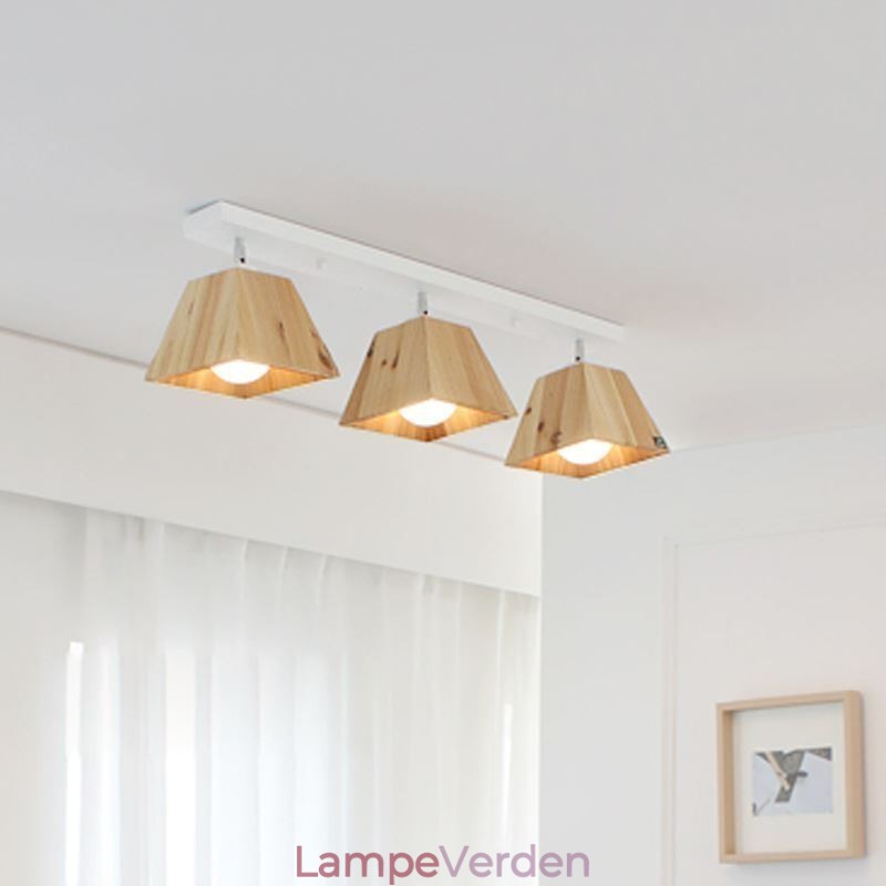 Nordic Wooden Spotlight Fire Prism Roterbar Loftsspot