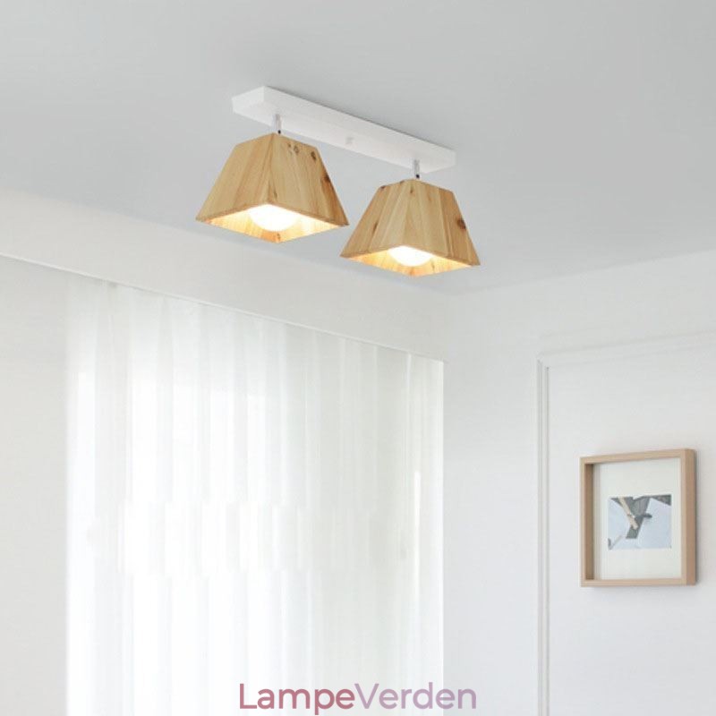Nordic Wooden Spotlight Fire Prism Roterbar Loftsspot