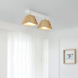 Nordic Wooden Spotlight Fire Prism Roterbar Loftsspot
