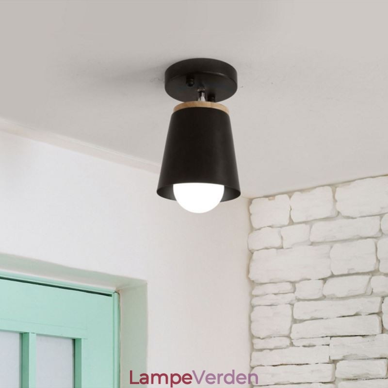 Nordic Iron Spotlight Enkelt træloftslys (enkelt lys)