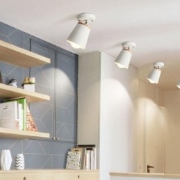 Nordic Iron Spotlight Enkelt træloftslys (enkelt lys)