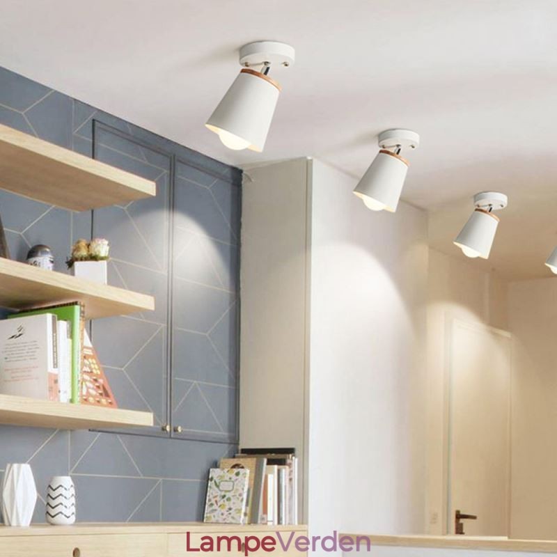 Nordic Iron Spotlight Enkelt træloftslys (enkelt lys)