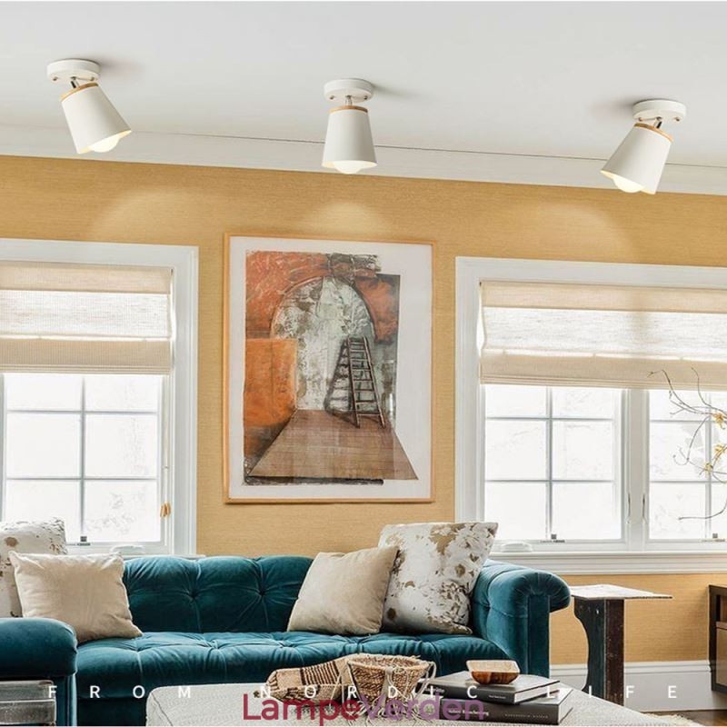 Nordic Iron Spotlight Enkelt træloftslys (enkelt lys)