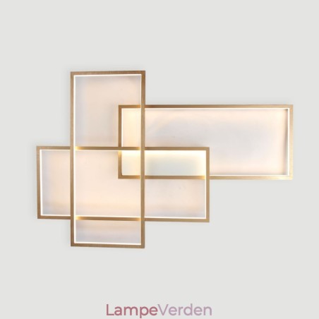 Guld Moderne Moderne Aluminiumsmaleri Loftslampe Flush Mount Light med Remote Dimmer til stuen seng (kan også bruges som væglampe) Guld Moderne Moderne Aluminiumsmaleri Loftslampe Flush Mount Light med Remote Dimmer til stuen seng (kan også bruges som væglampe)