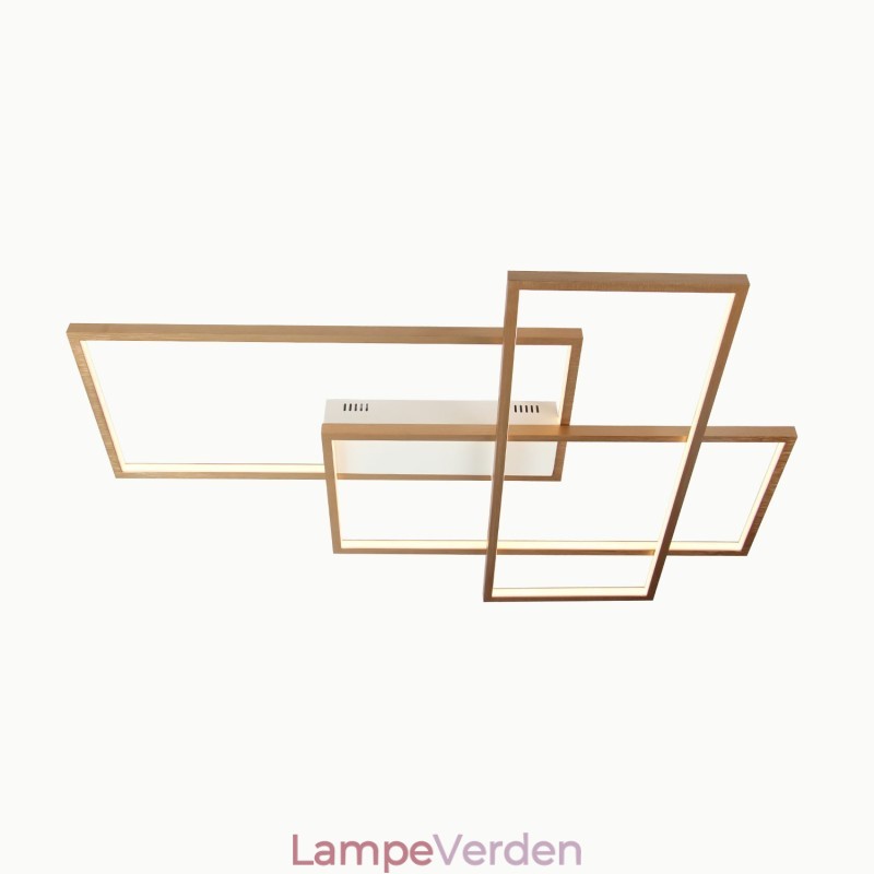 Guld Moderne Moderne Aluminiumsmaleri Loftslampe Flush Mount Light med Remote Dimmer til stuen seng (kan også bruges som væglampe)