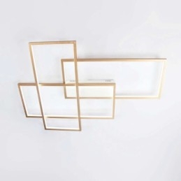 Guld Moderne Moderne Aluminiumsmaleri Loftslampe Flush Mount Light med Remote Dimmer til stuen seng (kan også bruges som væglampe)