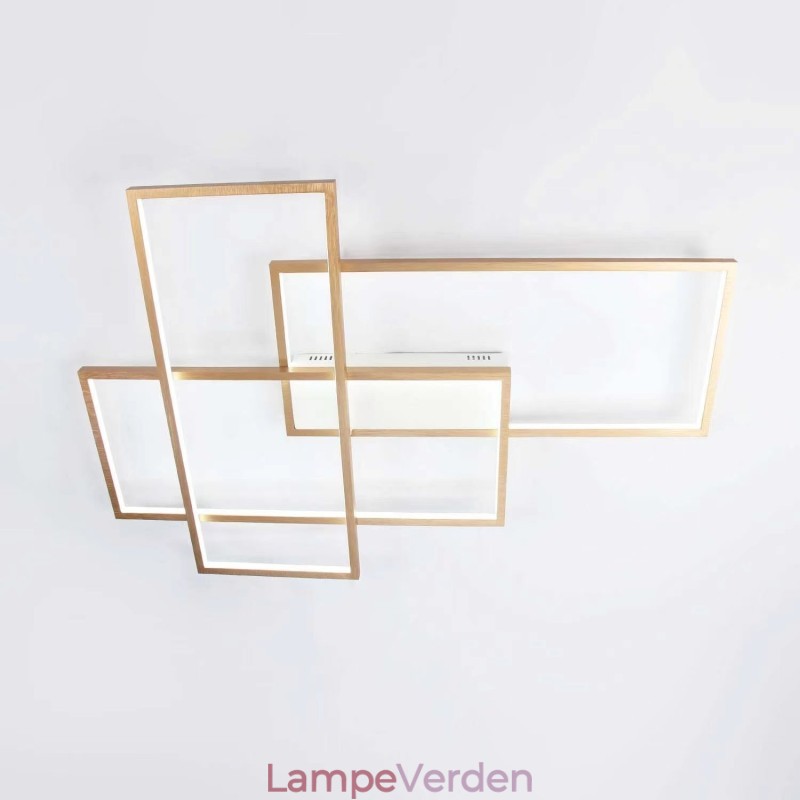 Guld Moderne Moderne Aluminiumsmaleri Loftslampe Flush Mount Light med Remote Dimmer til stuen seng (kan også bruges som væglampe)