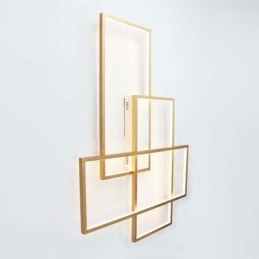 Guld Moderne Moderne Aluminiumsmaleri Loftslampe Flush Mount Light med Remote Dimmer til stuen seng (kan også bruges som væglampe)