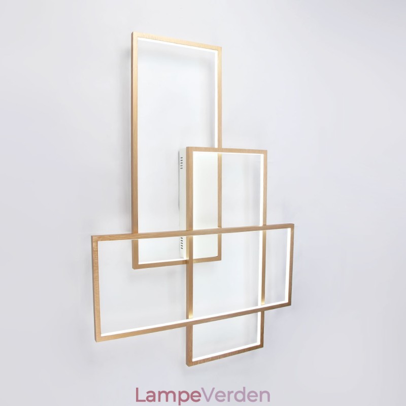 Guld Moderne Moderne Aluminiumsmaleri Loftslampe Flush Mount Light med Remote Dimmer til stuen seng (kan også bruges som væglampe)