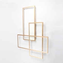 Guld Moderne Moderne Aluminiumsmaleri Loftslampe Flush Mount Light med Remote Dimmer til stuen seng (kan også bruges som væglampe)
