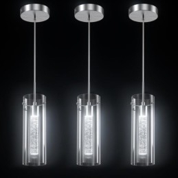 3 lys kunstnerisk pendel med glasskærme G4 pærebase