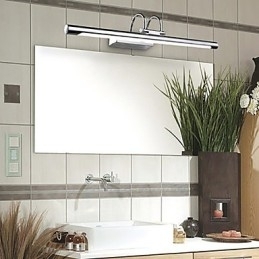 Spejllamper i rustfrit stål Akryl væglamper til badeværelset Makeup-lamper Kold Hvid Varm Hvid (Størrelse: 57X13,5X15)