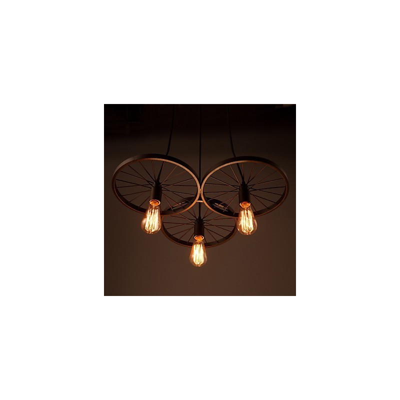 Loft Retro Pendel Lamper Amerikansk land smedejern Lysekrone industriel stil hjul