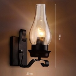 Retro rustik nordisk glas væglampe Soveværelse Sengelampe Vintage industrielle væglamper