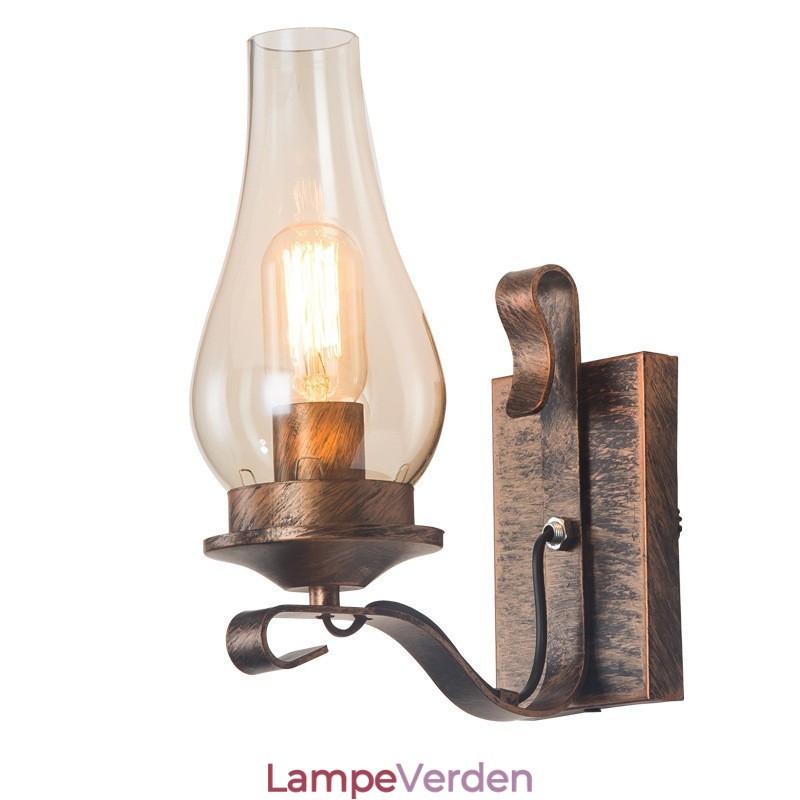 Retro rustik nordisk glas væglampe Soveværelse Sengelampe Vintage industrielle væglamper