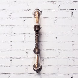 Wroguht Iron Water Pipe Væglampe Vintage Ganglys Loft Iron Væglampe Edison glødepære FJ DB2 046A0