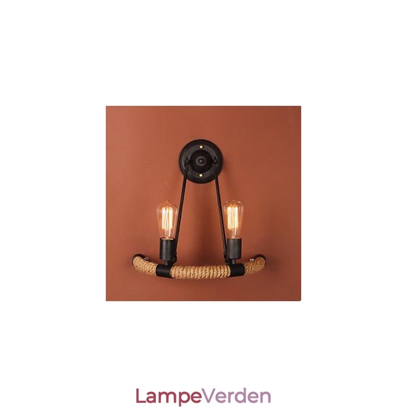 Samlet altan Trappelampe Halvcirkel Hamp Rope Væglampe