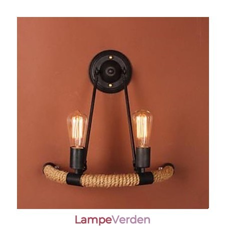 Samlet altan Trappelampe Halvcirkel Hamp Rope Væglampe