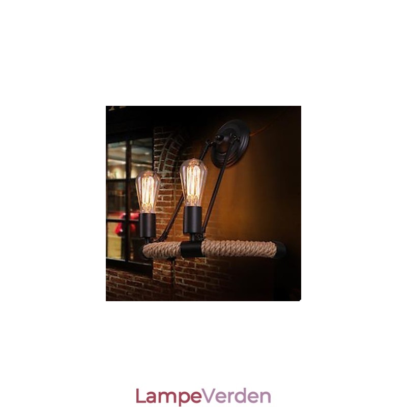 Samlet altan Trappelampe Halvcirkel Hamp Rope Væglampe