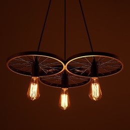 Loft Retro Pendel Lamper Amerikansk land smedejern Lysekrone industriel stil hjul