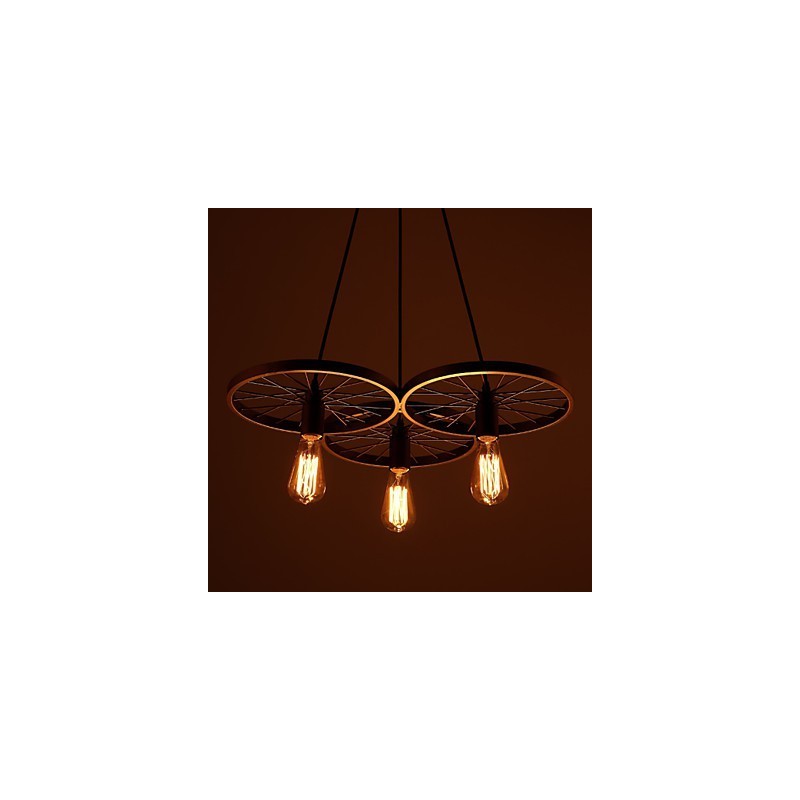 Loft Retro Pendel Lamper Amerikansk land smedejern Lysekrone industriel stil hjul