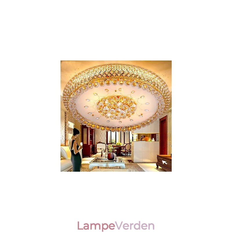 Rund krystal Absorber Kuppel Lys Loftlampe Diameter 80CM Indeholder 15 Pærer