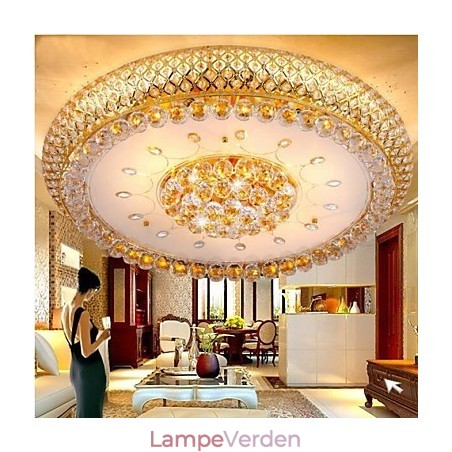 Rund krystal Absorber Kuppel Lys Loftlampe Diameter 80CM Indeholder 15 Pærer Rund krystal Absorber Kuppel Lys Loftlampe Diameter 80CM Indeholder 15 Pærer