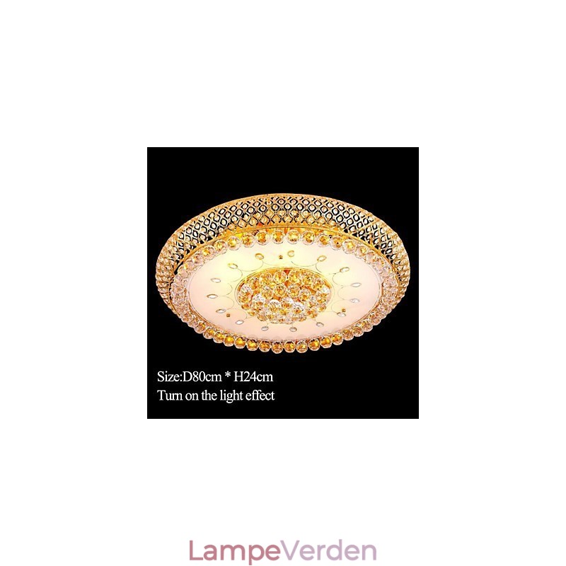 Rund krystal Absorber Kuppel Lys Loftlampe Diameter 80CM Indeholder 15 Pærer