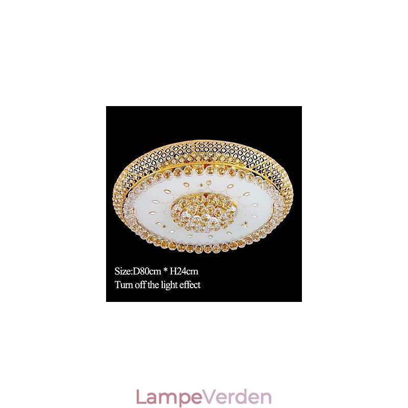 Rund krystal Absorber Kuppel Lys Loftlampe Diameter 80CM Indeholder 15 Pærer
