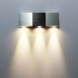 Moderne væglampe med spredende lys rektangulært aluminiumshus
