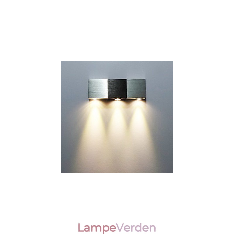 Moderne væglampe med spredende lys rektangulært aluminiumshus
