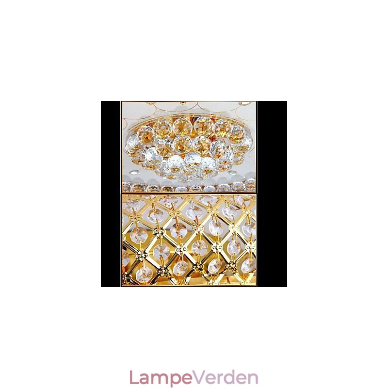Rund krystal Absorber Kuppel Lys Loftlampe Diameter 80CM Indeholder 15 Pærer