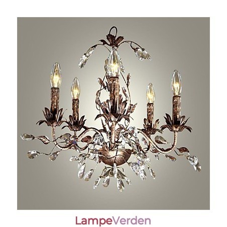 Vintage stearinlys stil antik messing metal lysekrone