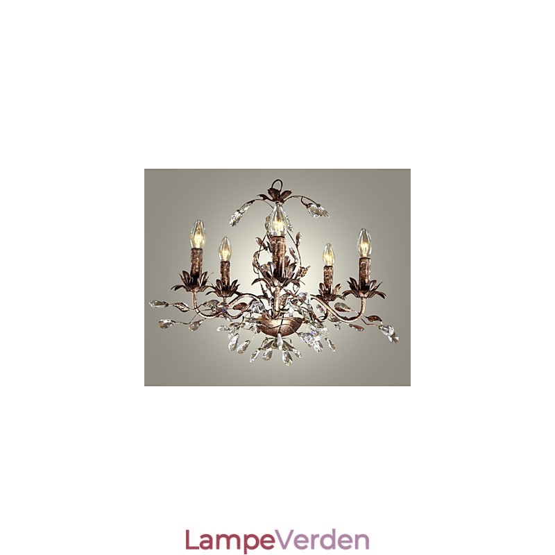 Vintage stearinlys stil antik messing metal lysekrone