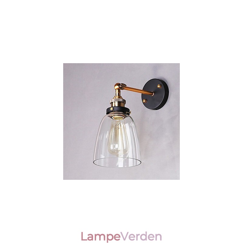 Industriel Edison Simplicity Glasvæglampe Metalbundkappe Spisestue Studieværelse Kontorgang Vægmonteringslys