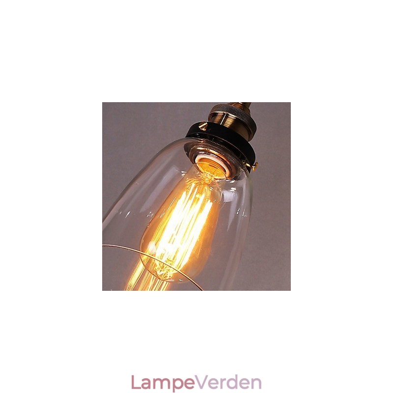 Industriel Edison Simplicity Glasvæglampe Metalbundkappe Spisestue Studieværelse Kontorgang Vægmonteringslys